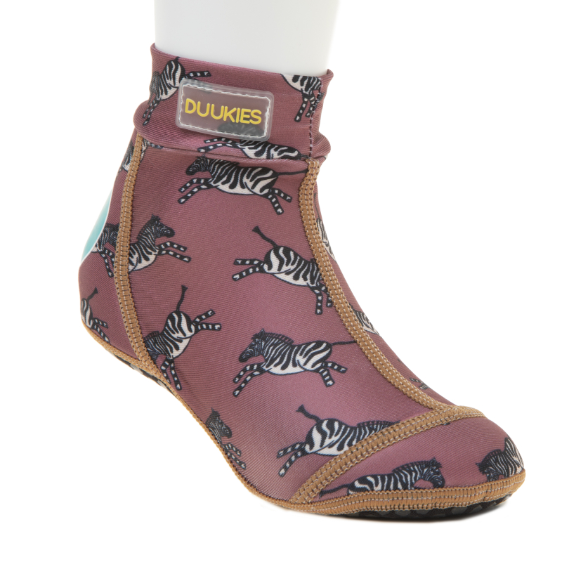 Duukies Beachsock Zebra Raspberry - Duukies Børnesko  - 8719075503577
